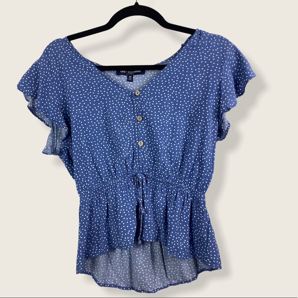 One heart polka dot blouse size medium